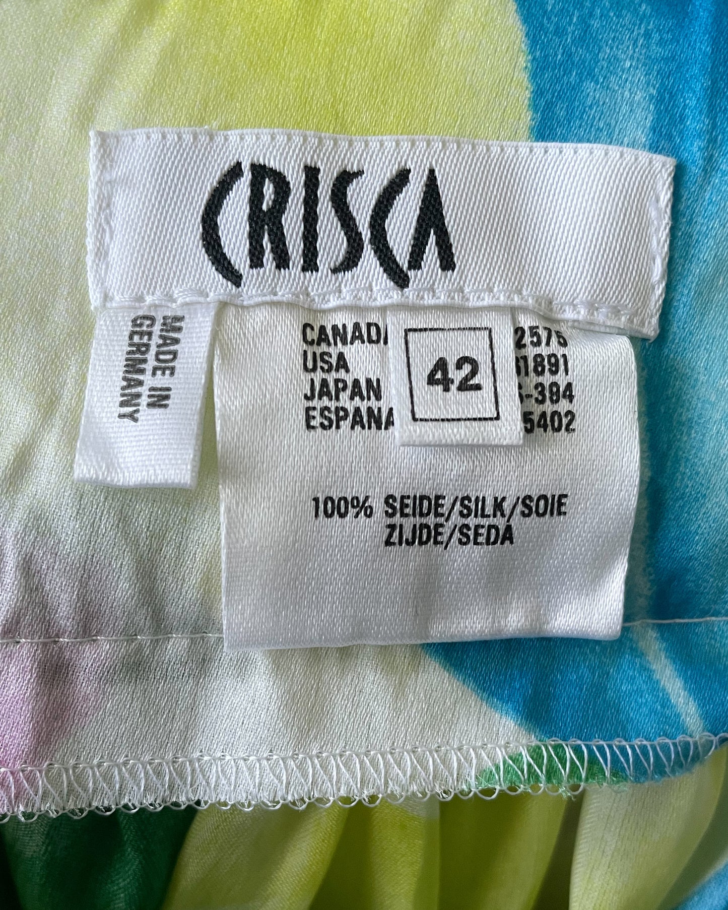 Vintage Designer Crisca Silk Tropical Print Skirt