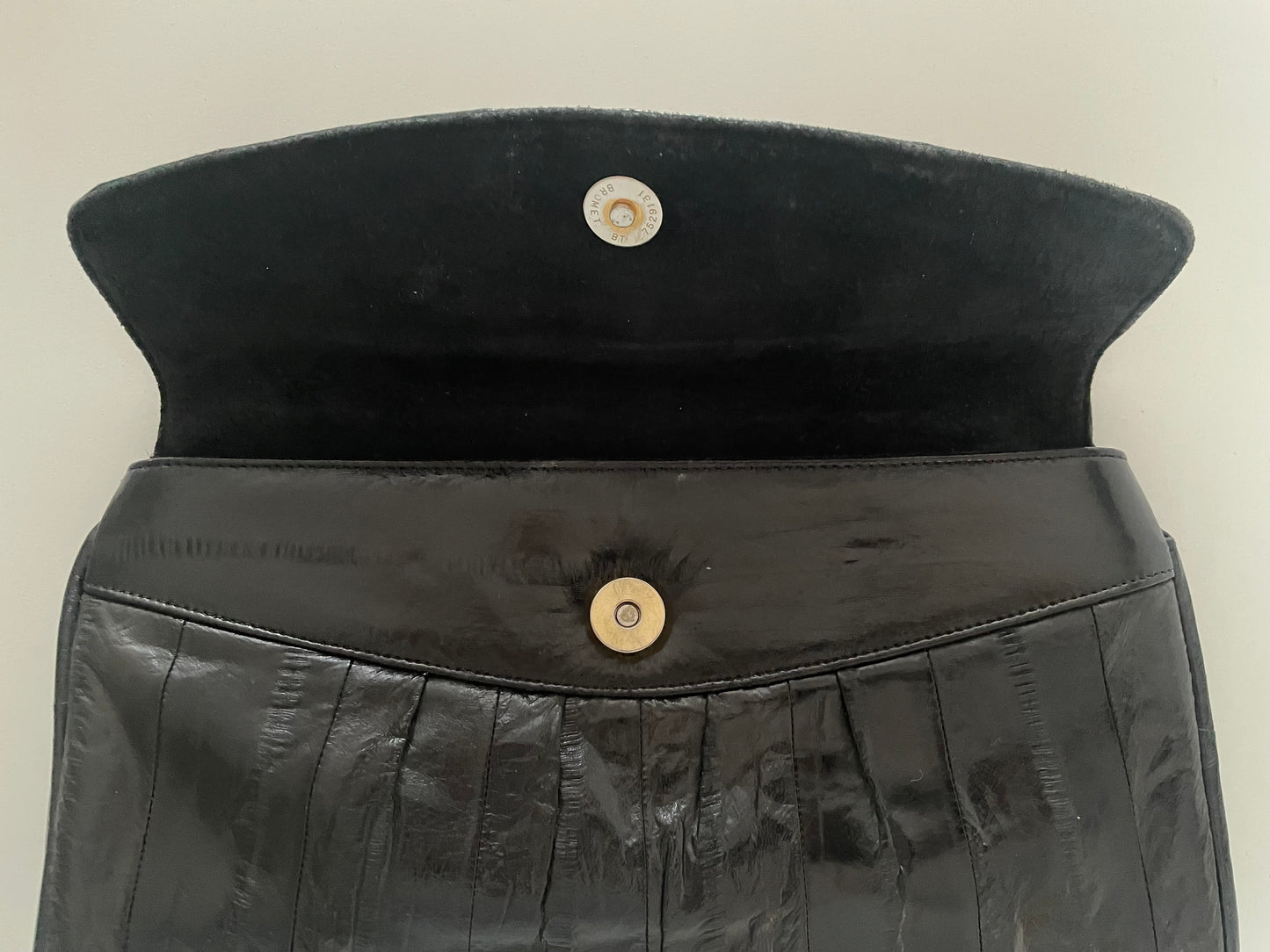 Vintage Black Leather Clutch Bag
