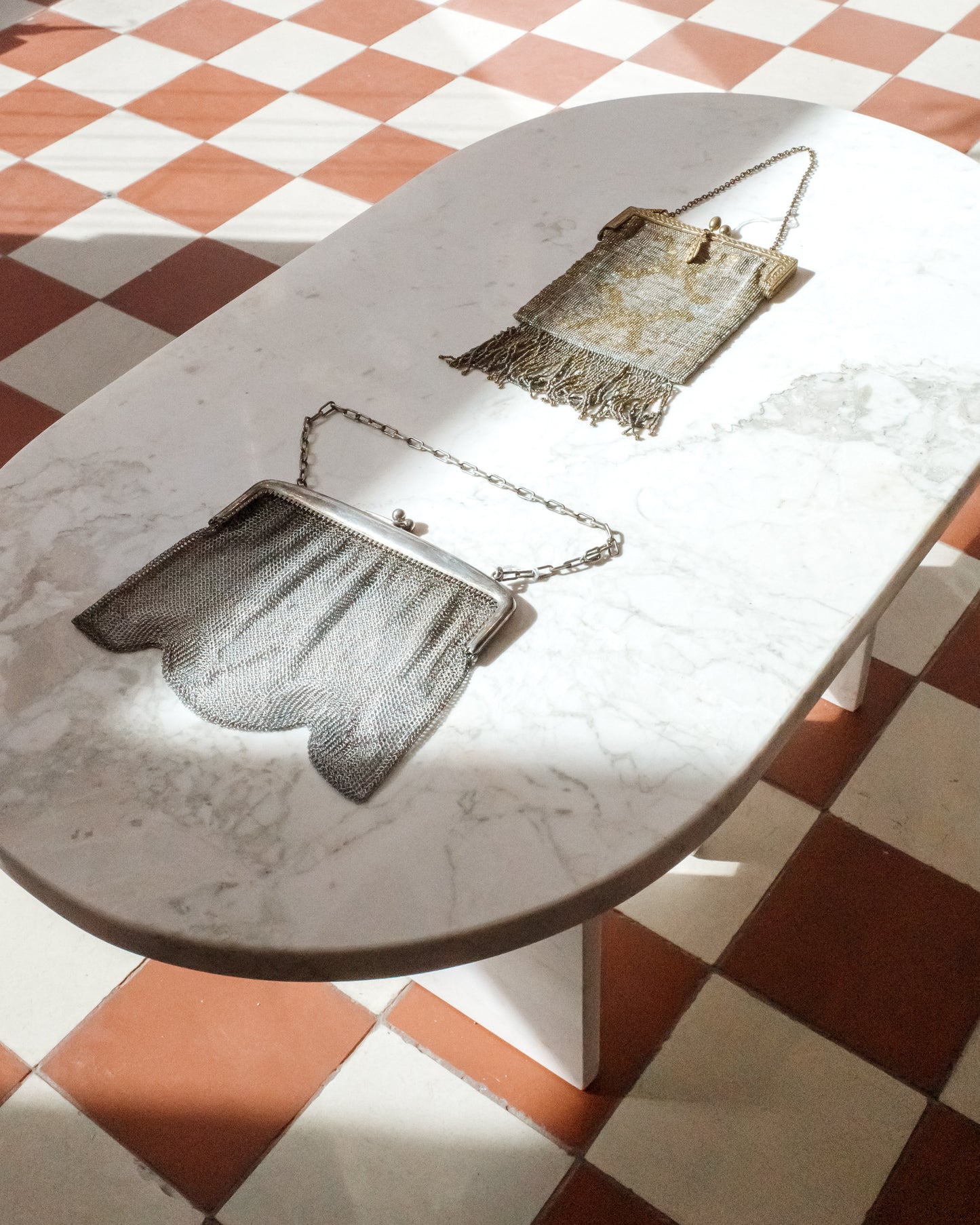 Antique Metal Beaded Evening Bag