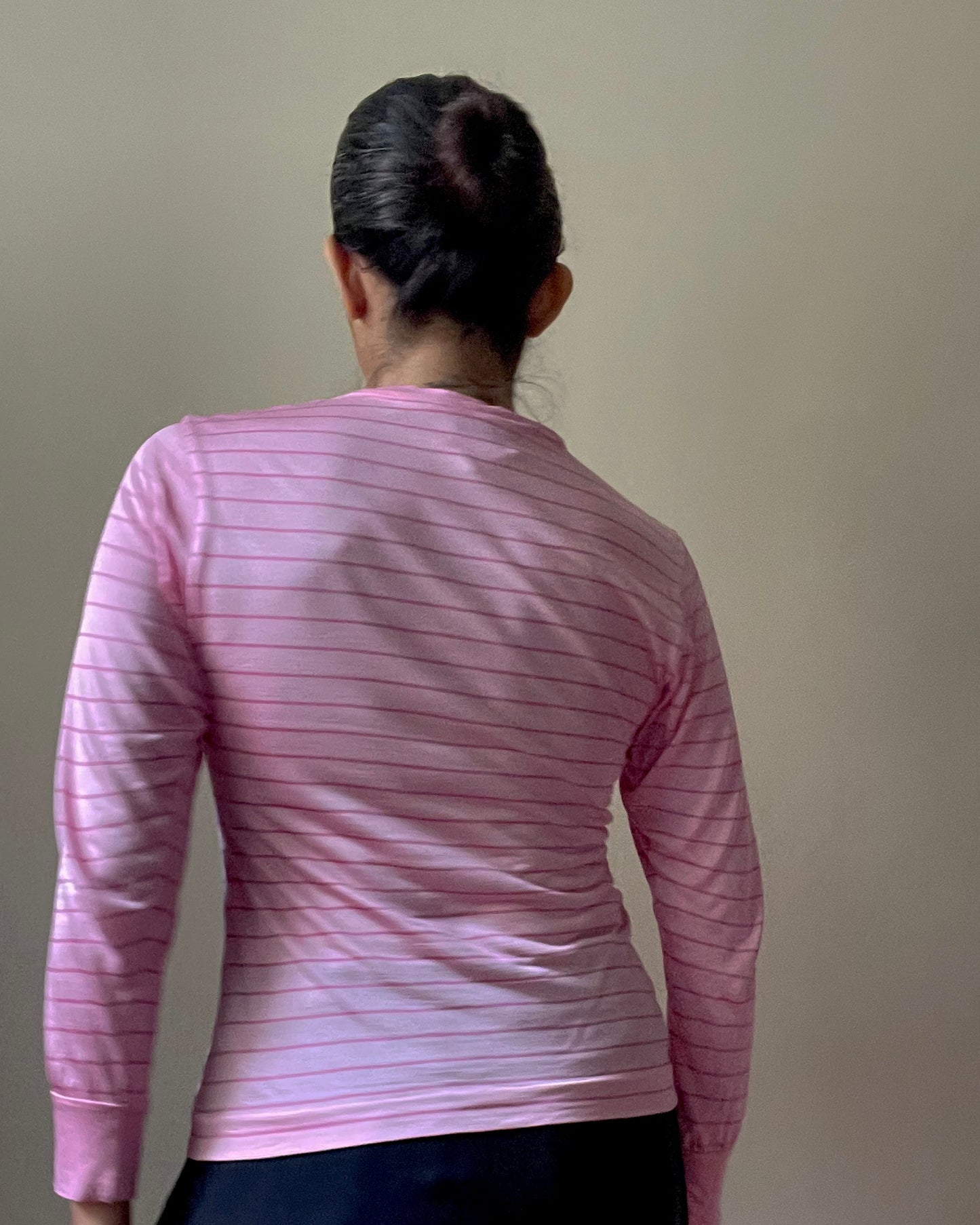 Vintage Silk Knit Stripe Crewneck Top