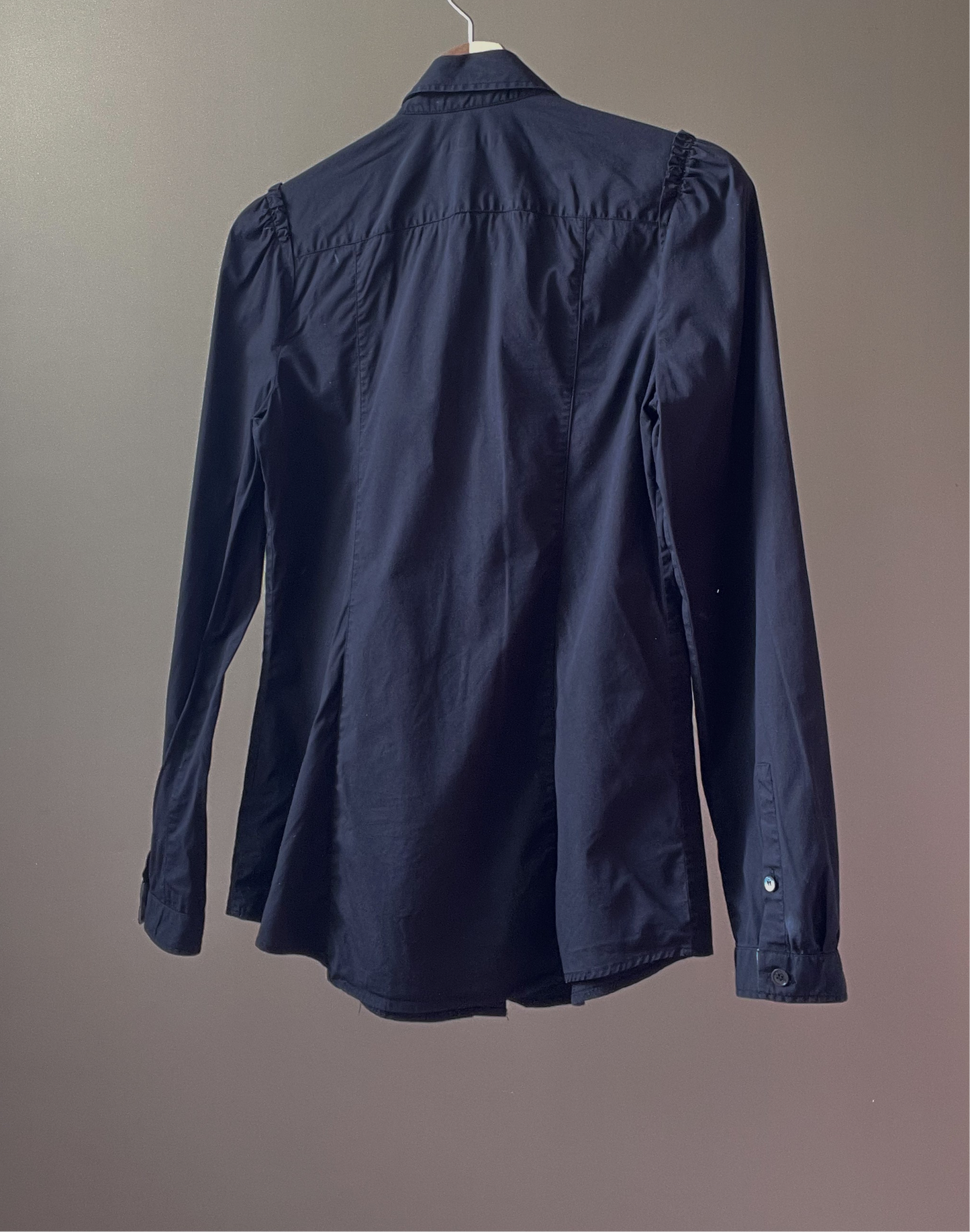 Vintage Designer Burberry Brit Black Cotton Feminine Shirt