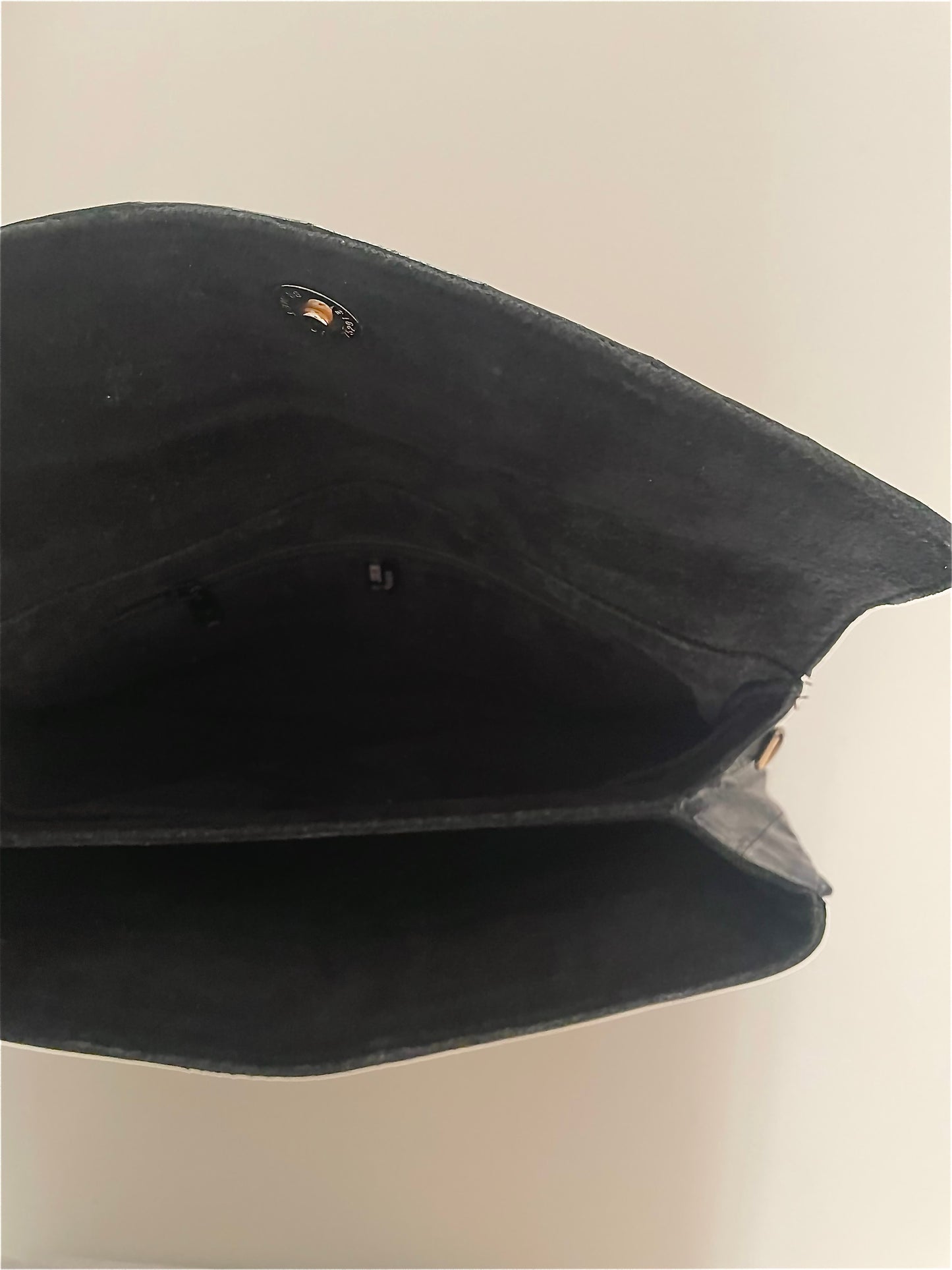 Vintage Black Leather Clutch Bag