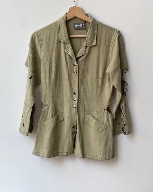 Vintage Finnish Brand Kiko Linen Blend Cutout Top