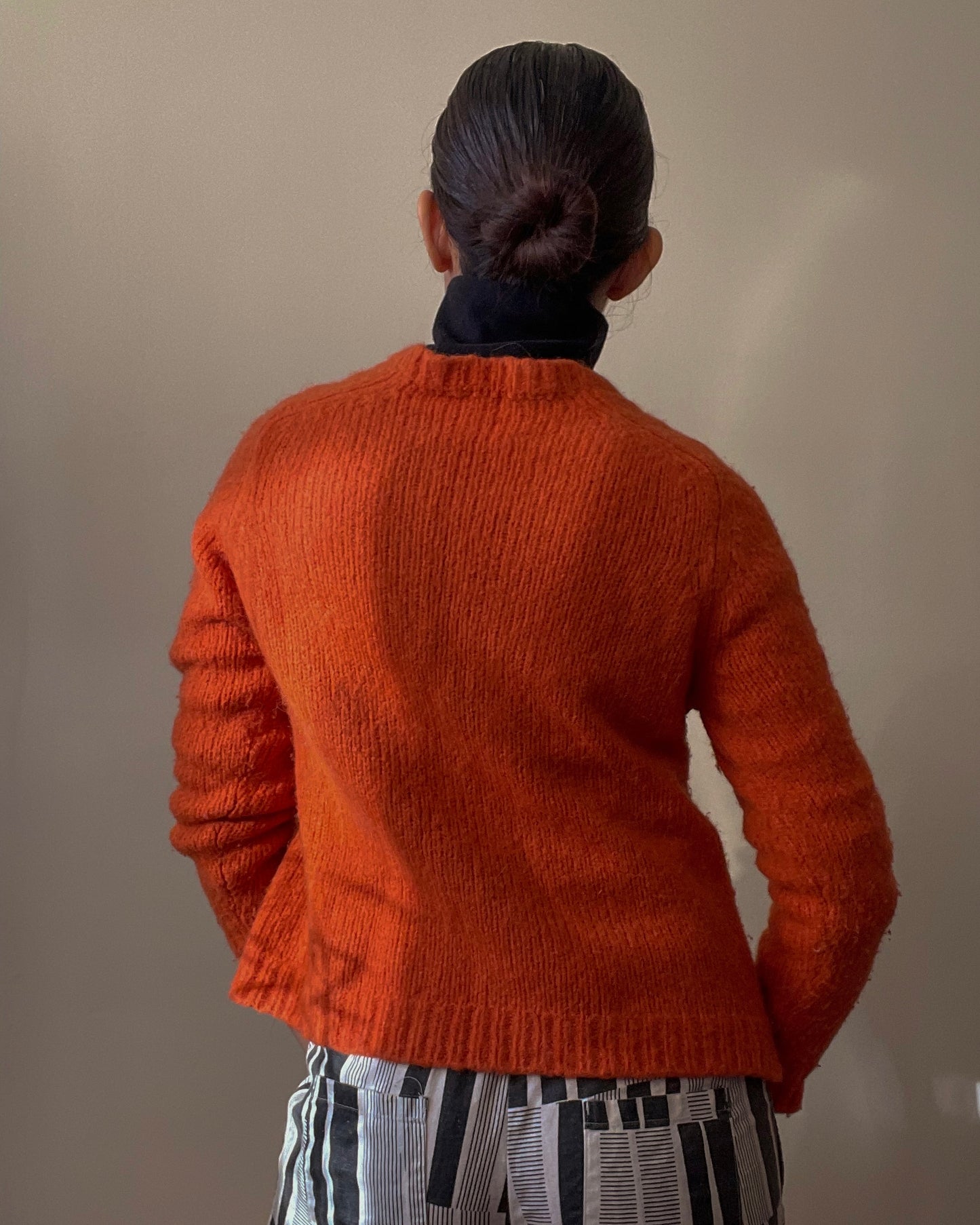 Preloved Peruvian Designer Mozh Mozh Orange Alpaca Beaded Sweater