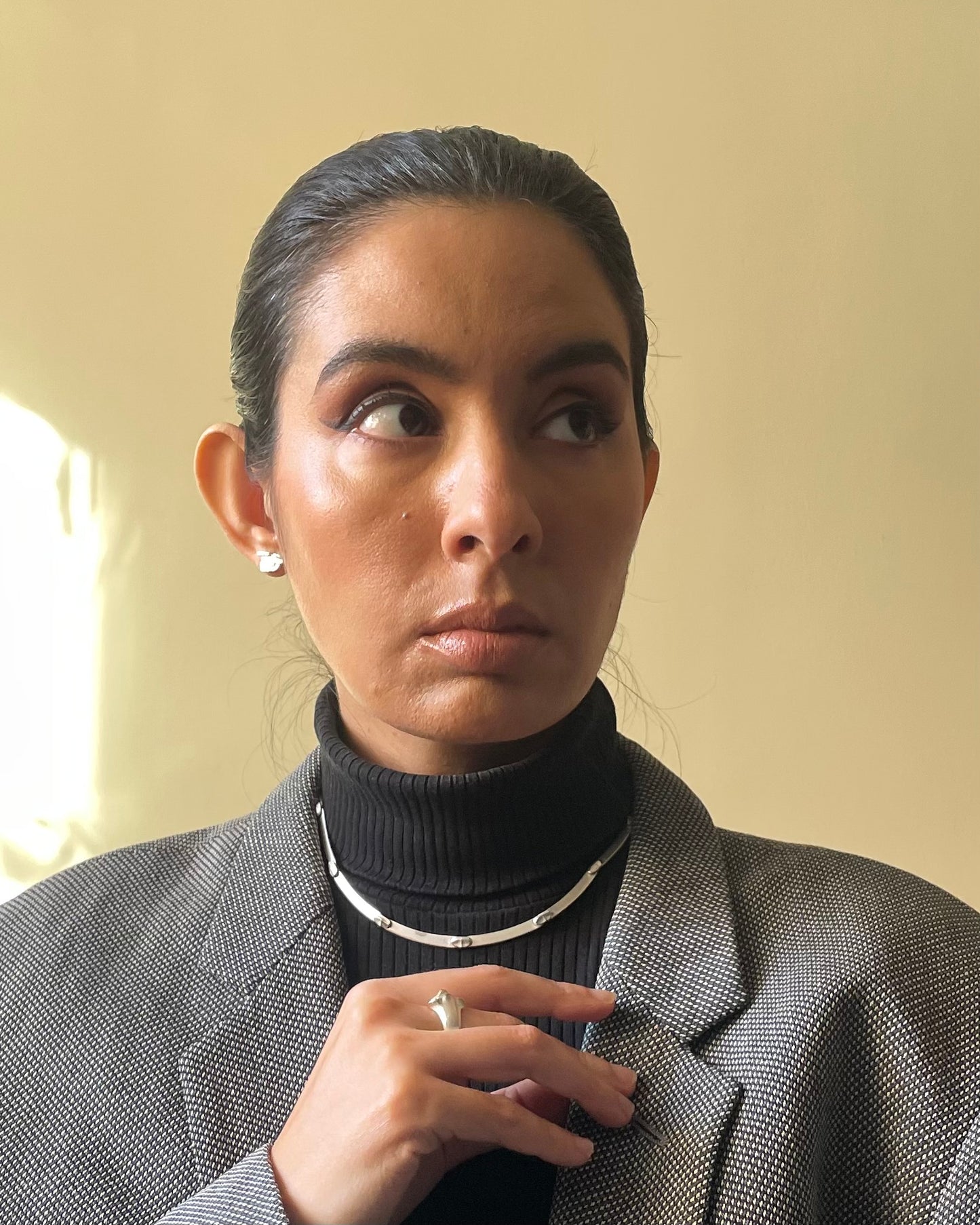 Vintage Designer Björn Weckstrom For Lapponia Sterling Silver Textured Stud Earrings S