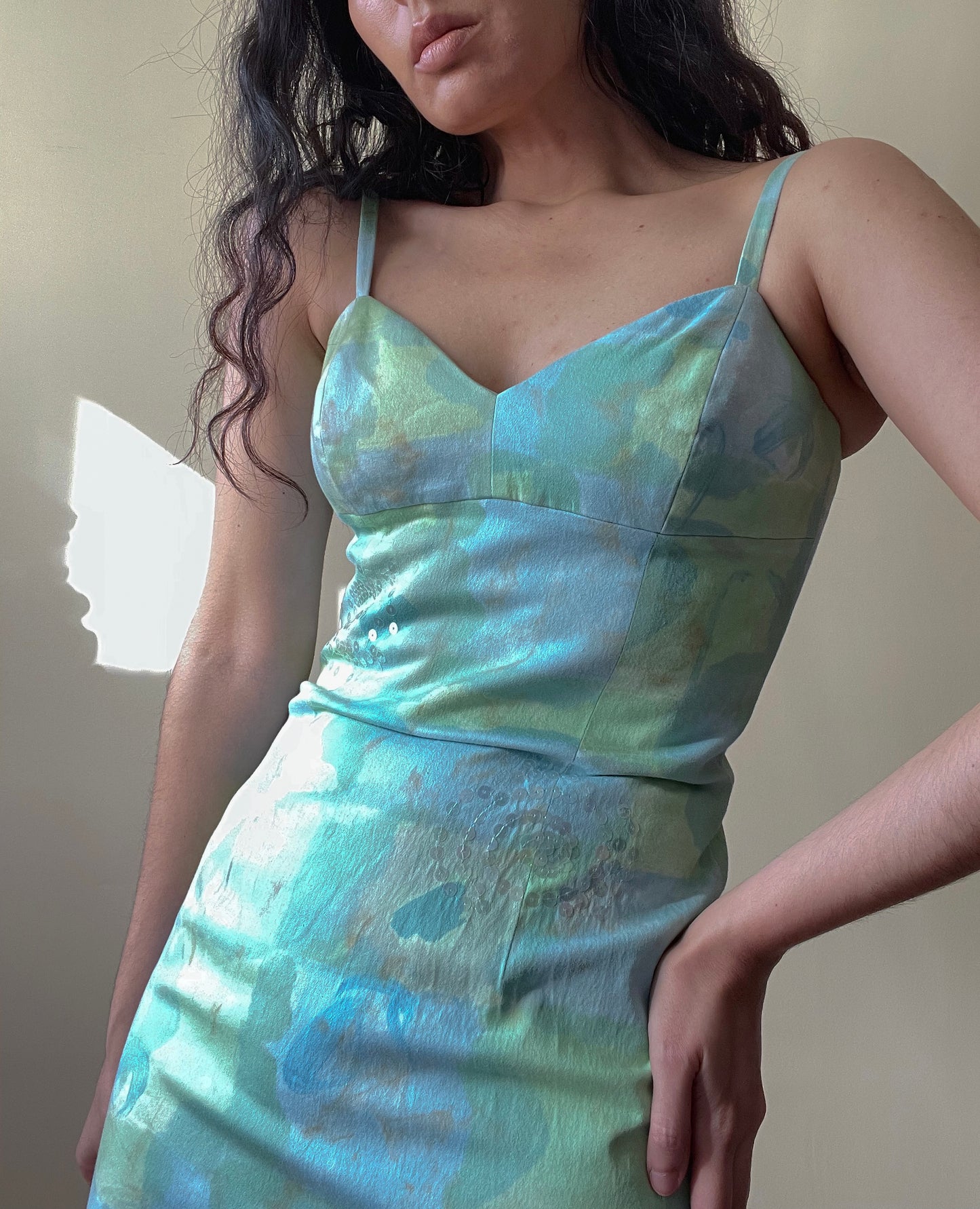 Vintage Designer Turquoise Gianfranco Ferré Studio Cocktail Dress