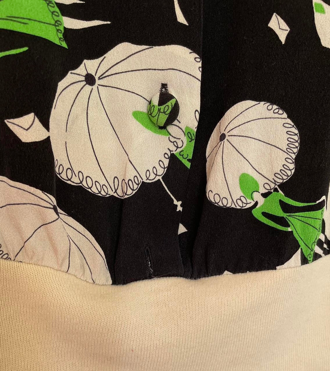 Vintage Designer Christian Dior Silk Print Top