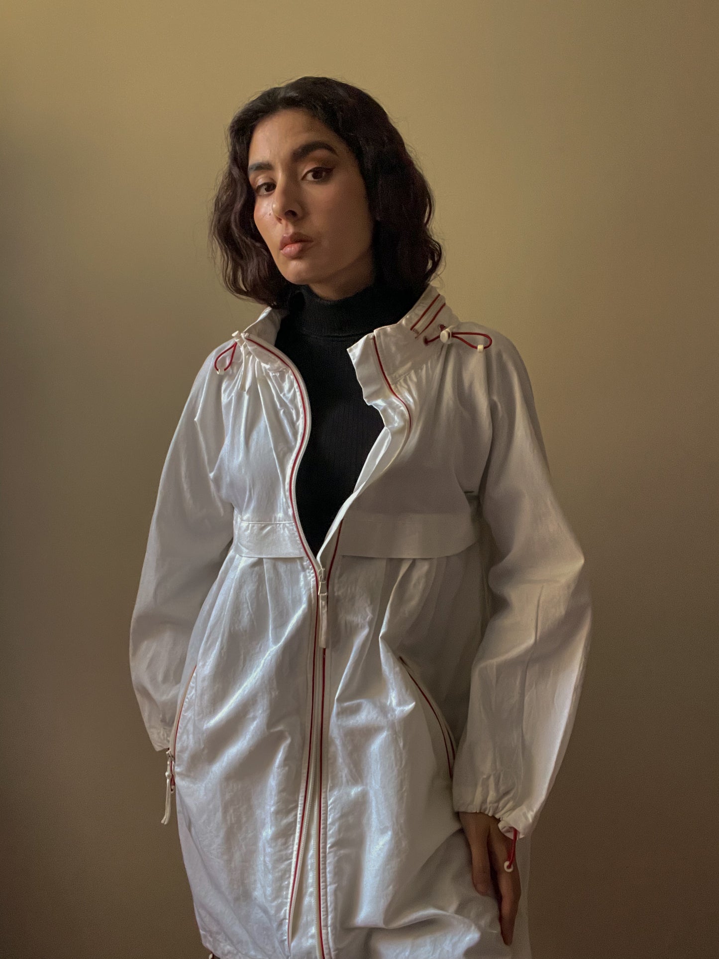 Vintage Designer Moschino White Windbreaker Jacket