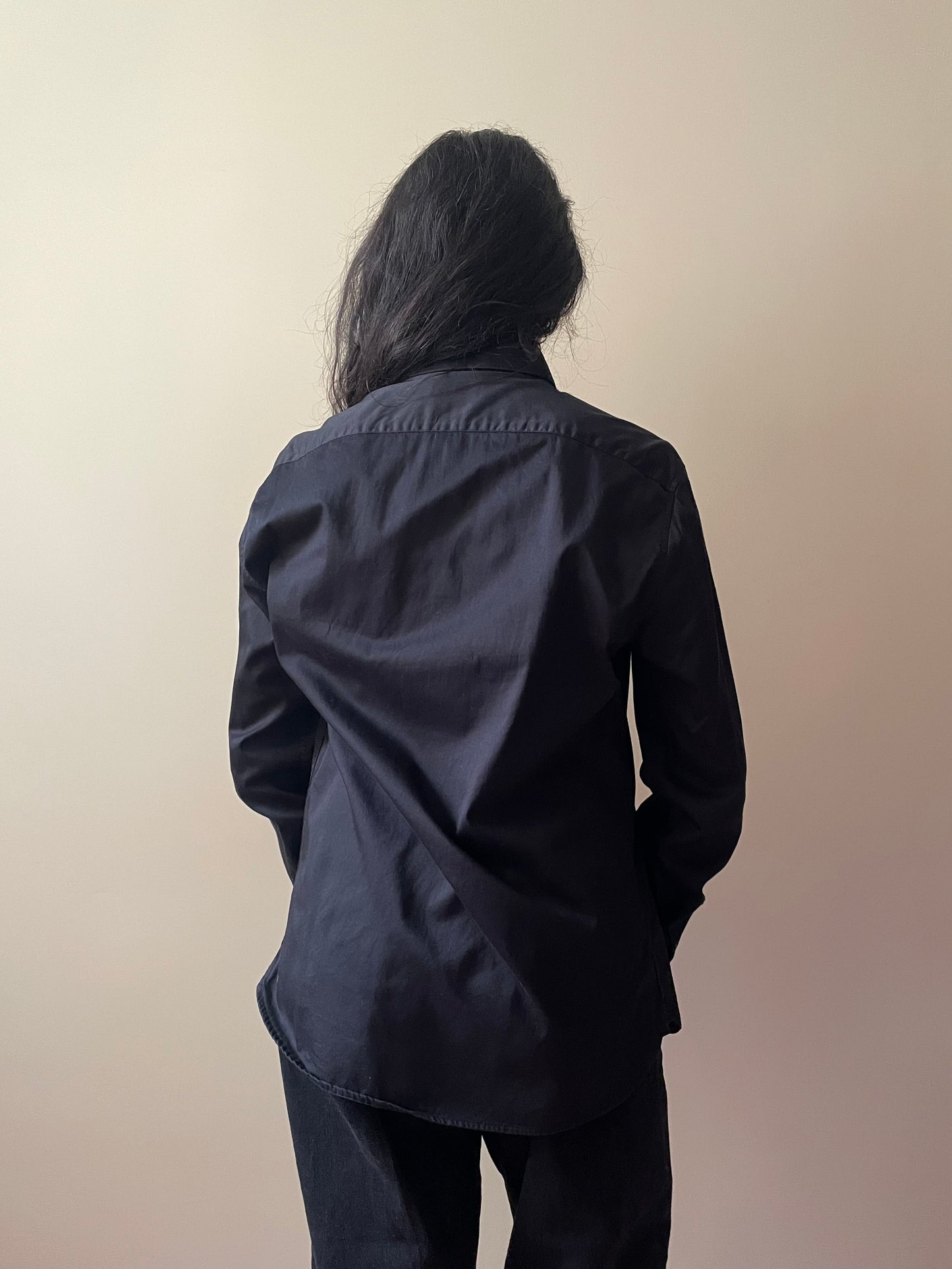 Vintage Designer Emmanuelle Khanh Black Cotton Shirt