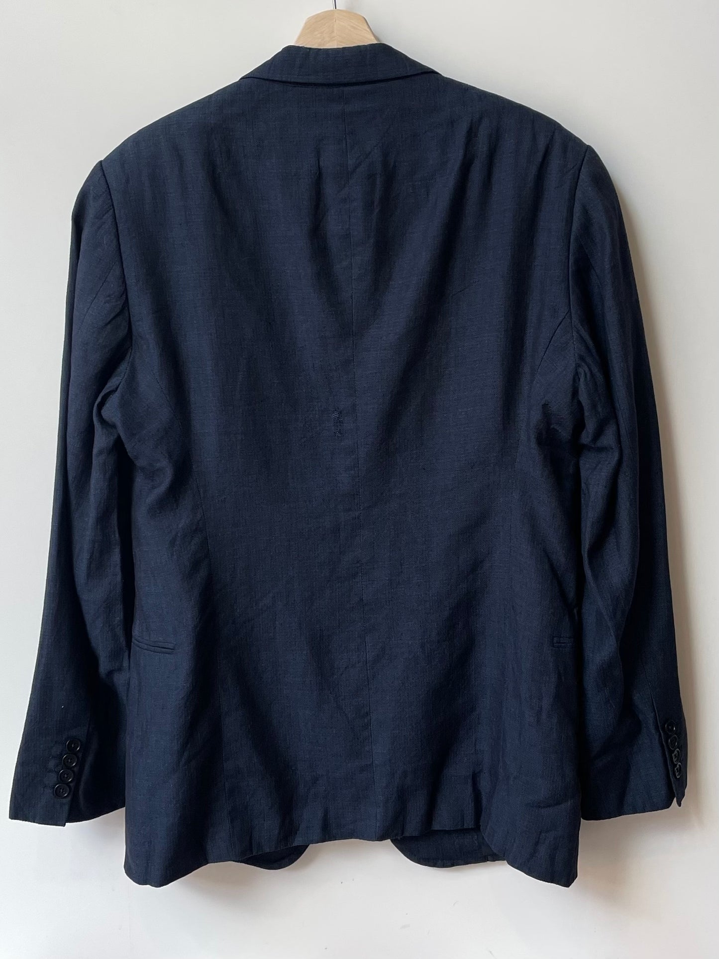 Vintage Oversized Navy Linen Blend Armani Blazer