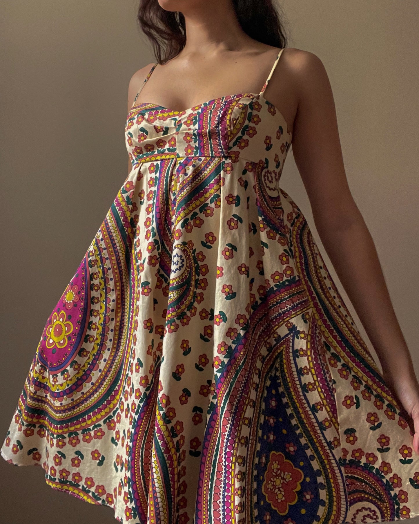Vintage Designer Betsey Johnson Floral Print Dress