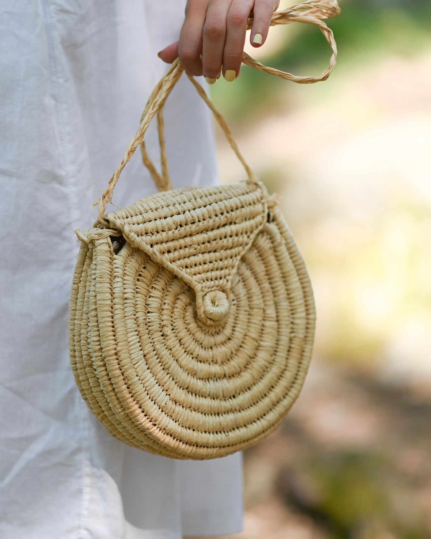 Vintage Straw Round Crossbody