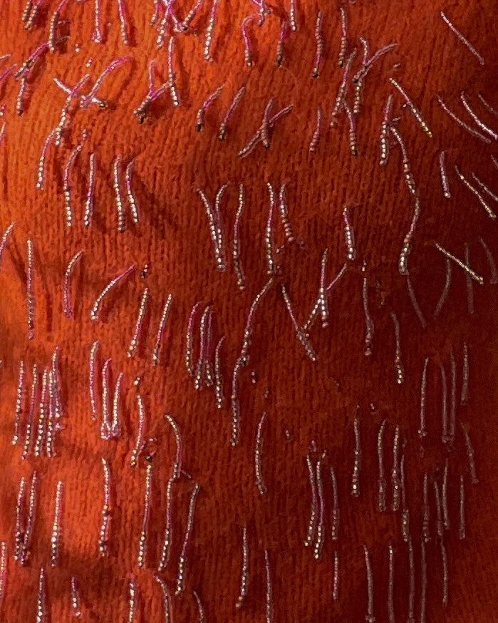 Preloved Peruvian Designer Mozh Mozh Orange Alpaca Beaded Sweater