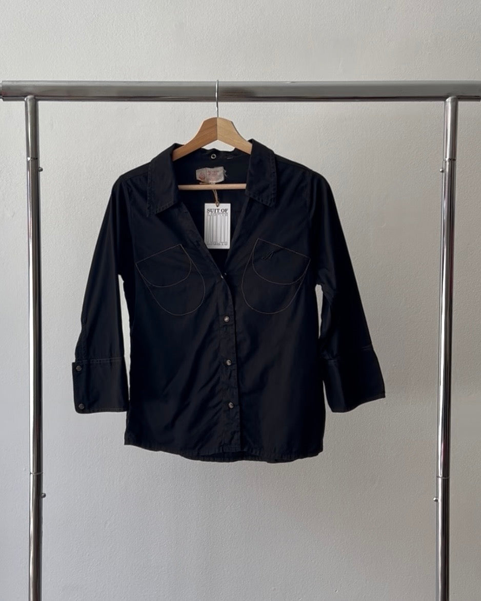 Vintage Brand Acne Black Cotton Western Shirt
