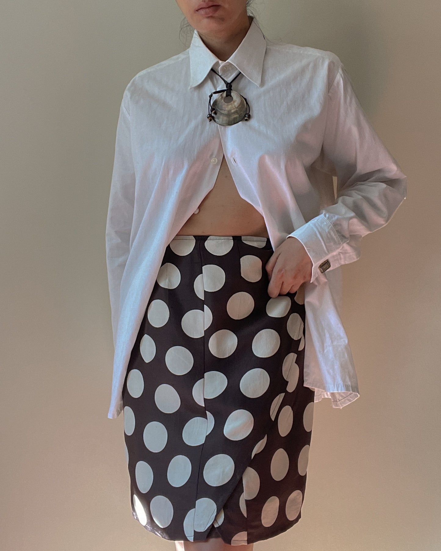 Vintage Relaxed Cufflink White Shirt in Cotton