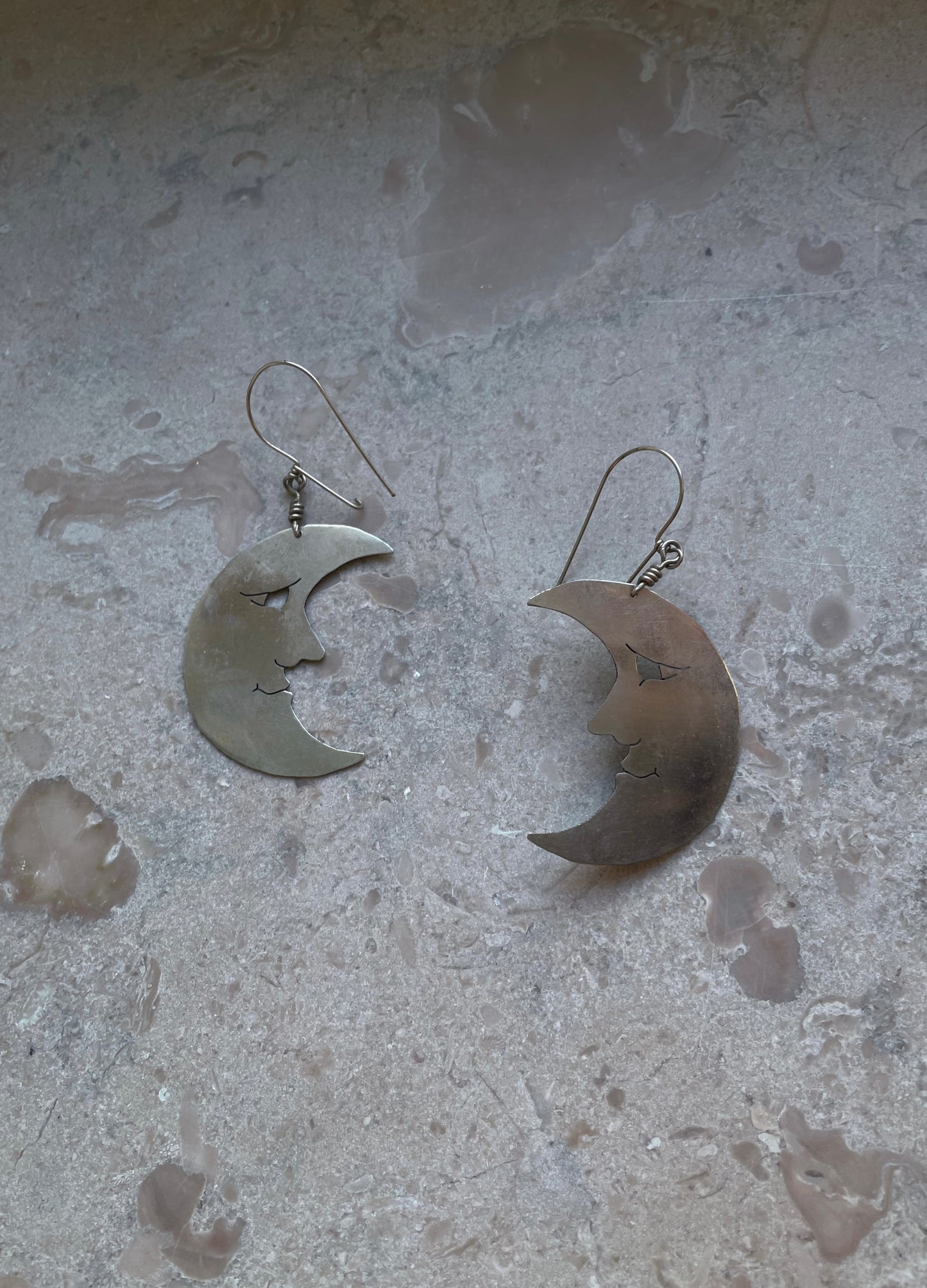 Vintage Silver Crescent Earrings