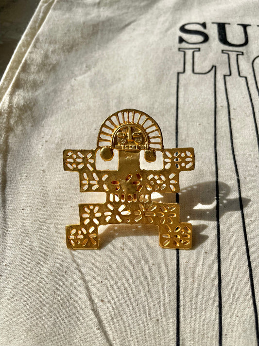 Artisanal Colombian Gold Plated Jaguar Ring