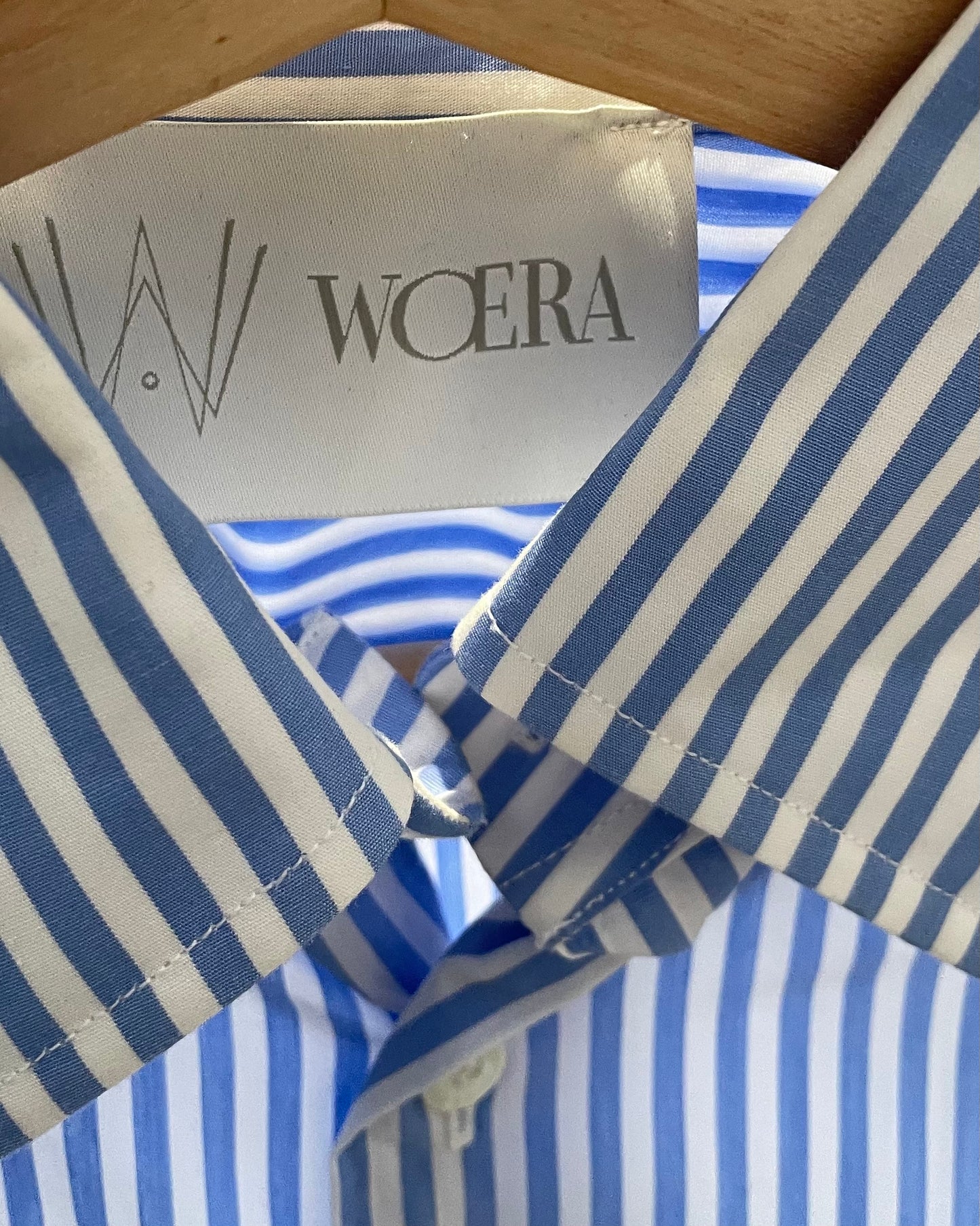 Preloved Blue Stripe Cufflink Cotton Shirt