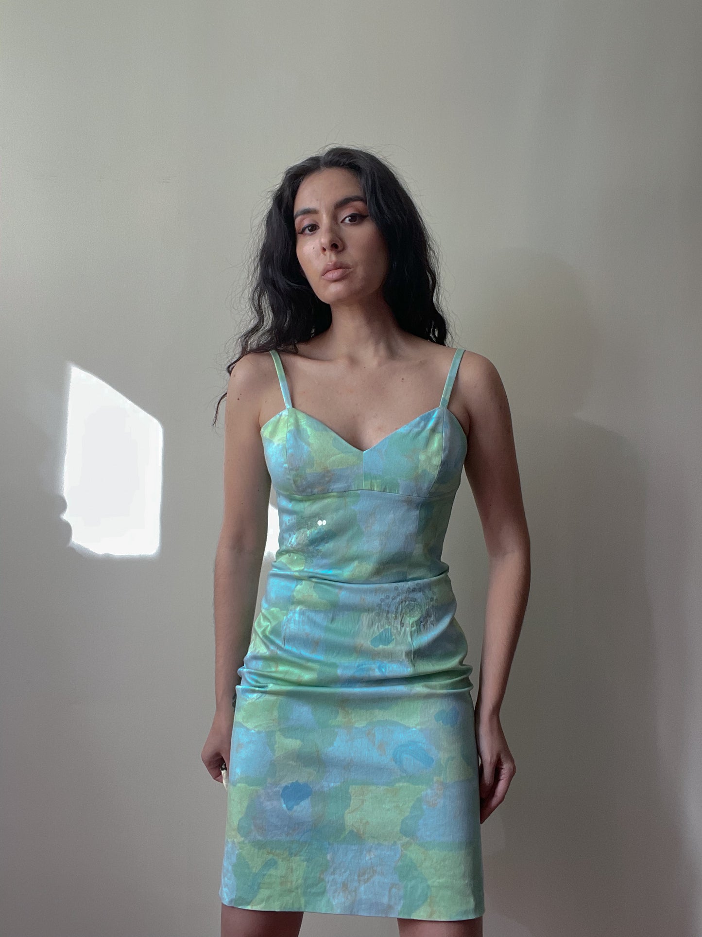 Vintage Designer Turquoise Gianfranco Ferré Studio Cocktail Dress