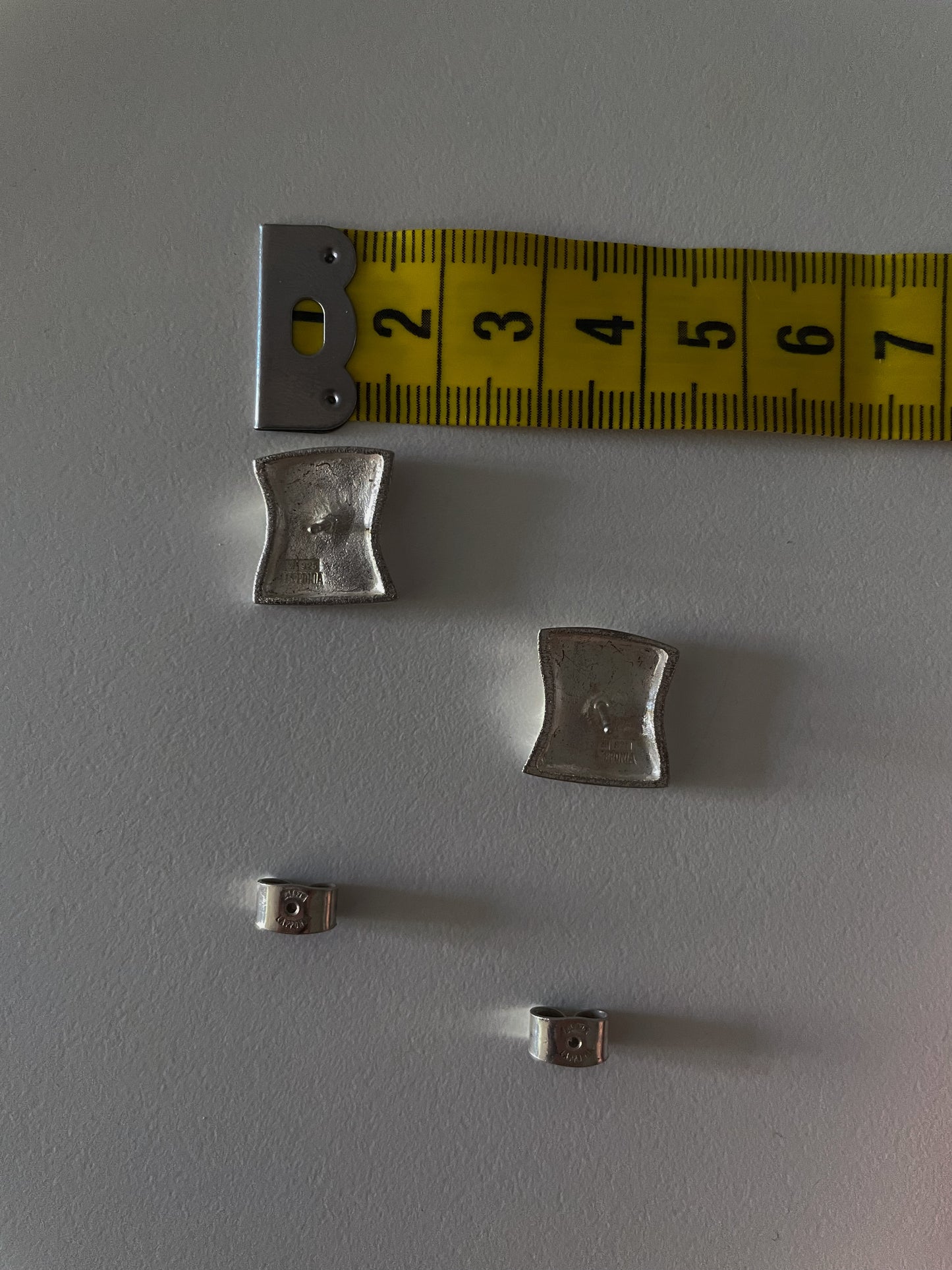Vintage Designer Björn Weckstrom For Lapponia Sterling Silver Square Stud Earrings M