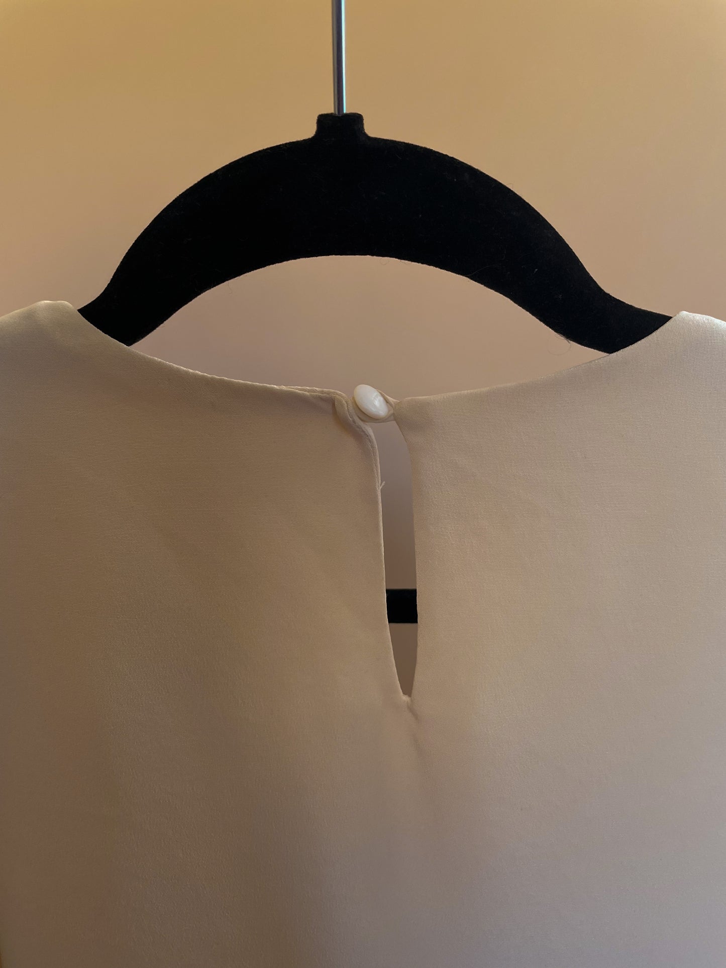 Upcycled Cream Silk Peplum Top
