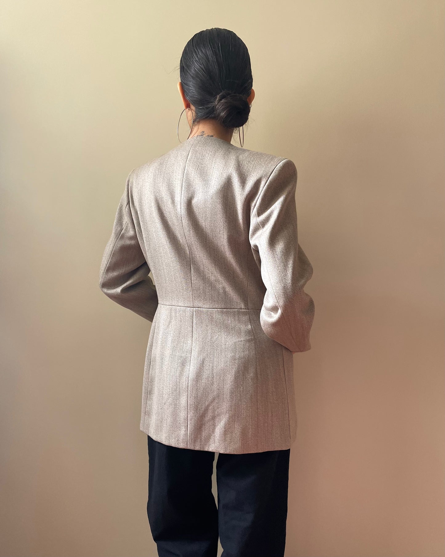 Vintage Designer Gianfranco Ferré Beige Structured Blazer