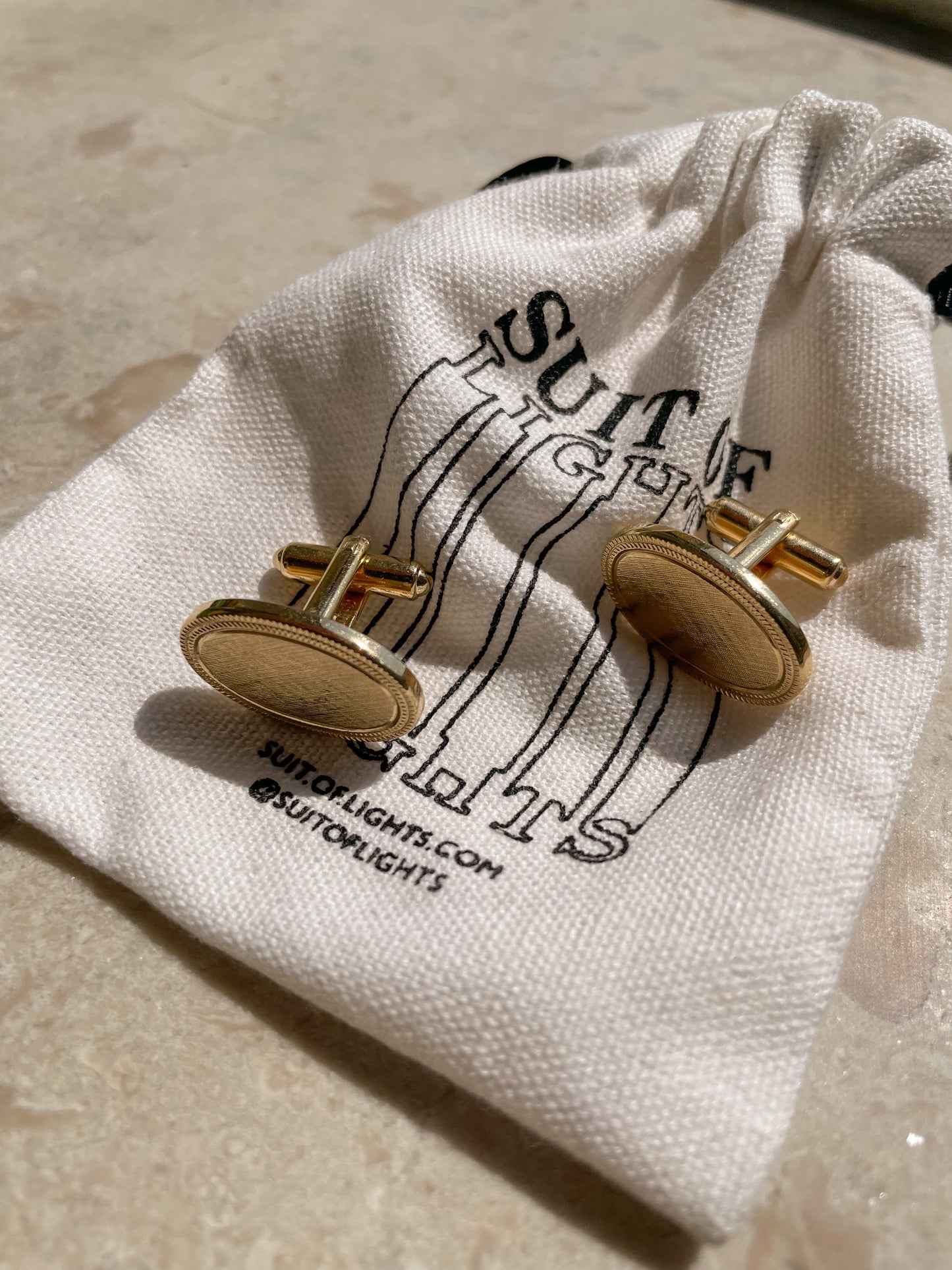 Vintage Golden Oval Cufflinks