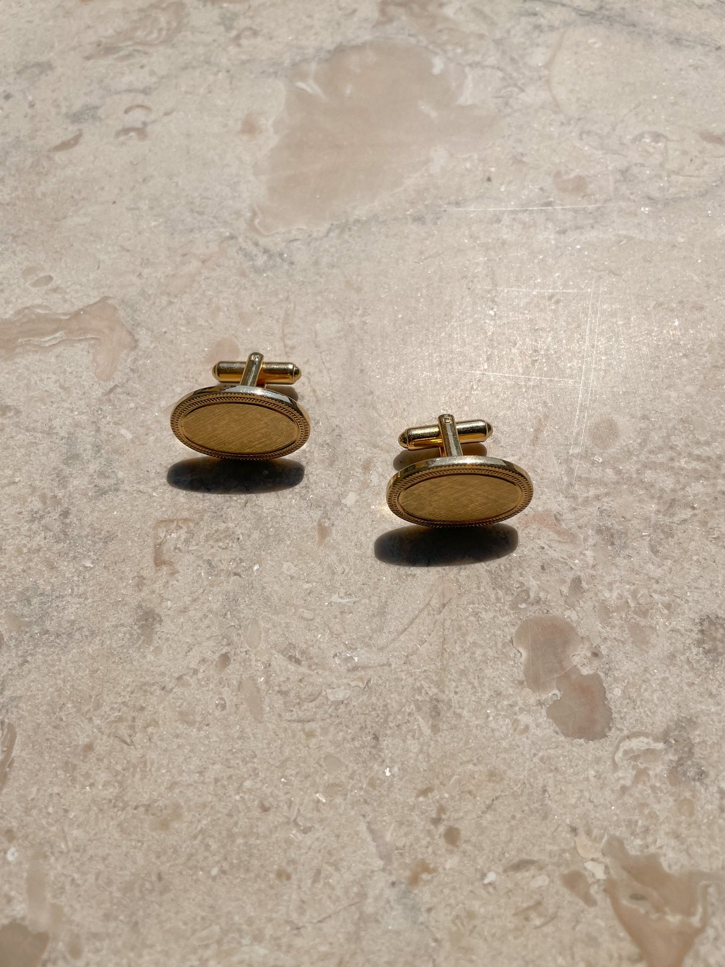 Vintage Golden Oval Cufflinks