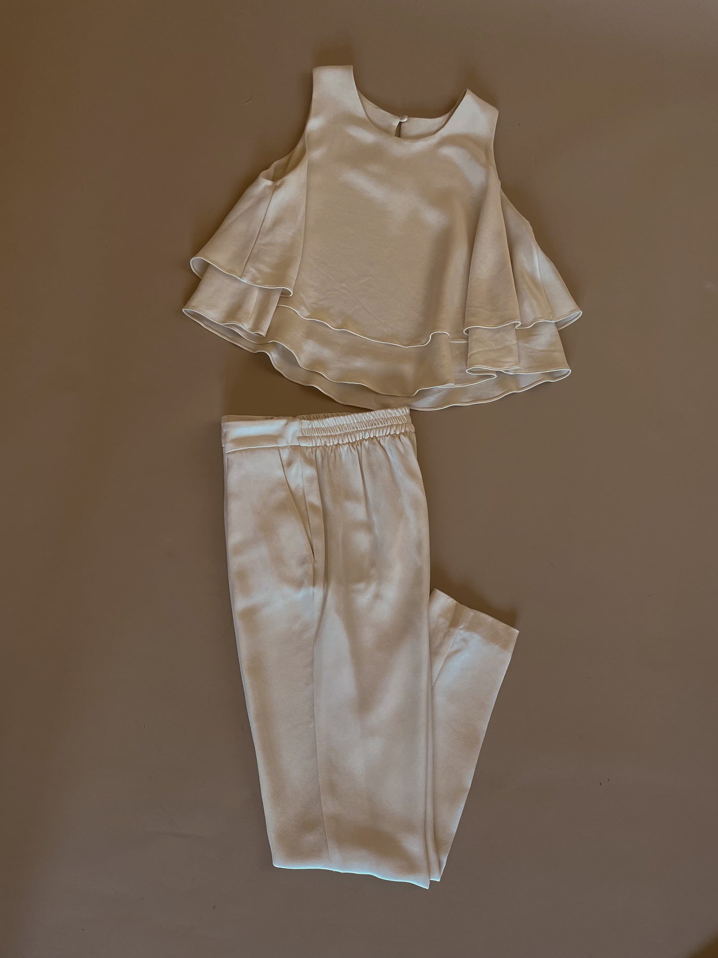 Upcycled White Silk Pant