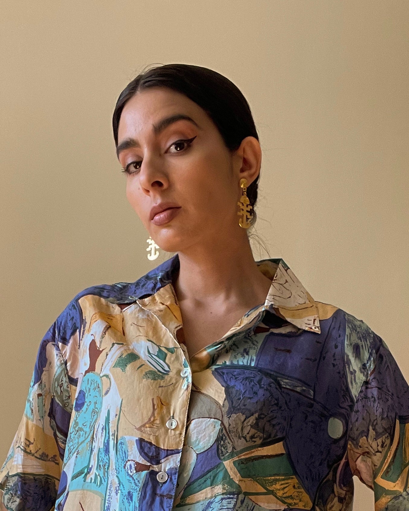 Artisanal Colombian Gold Plated Jaguar Earrings