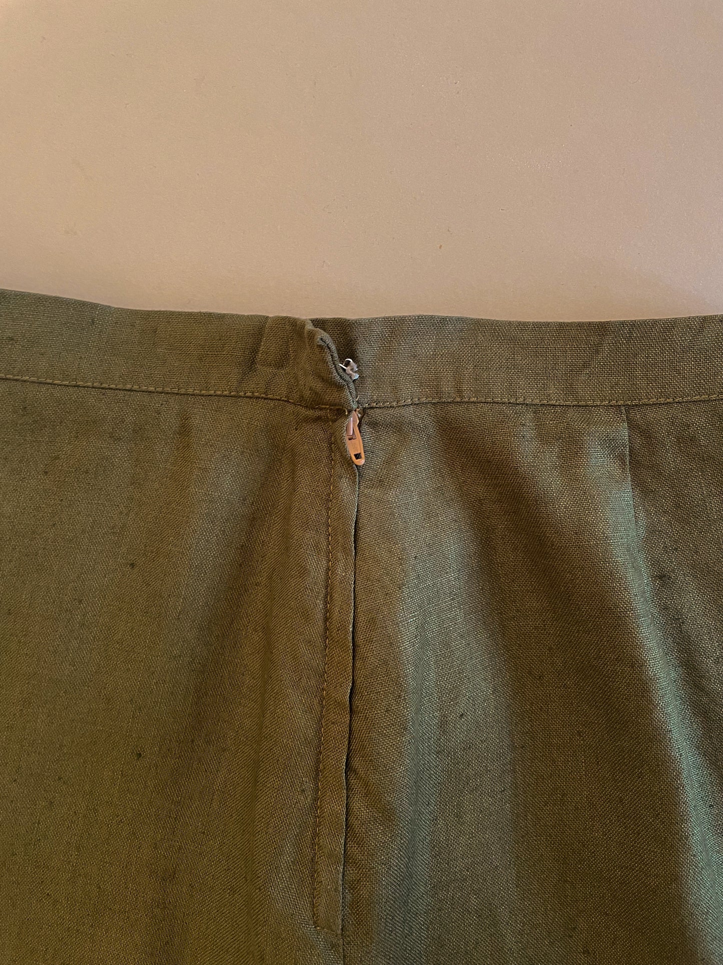 Vintage Marella Green Linen Skirt