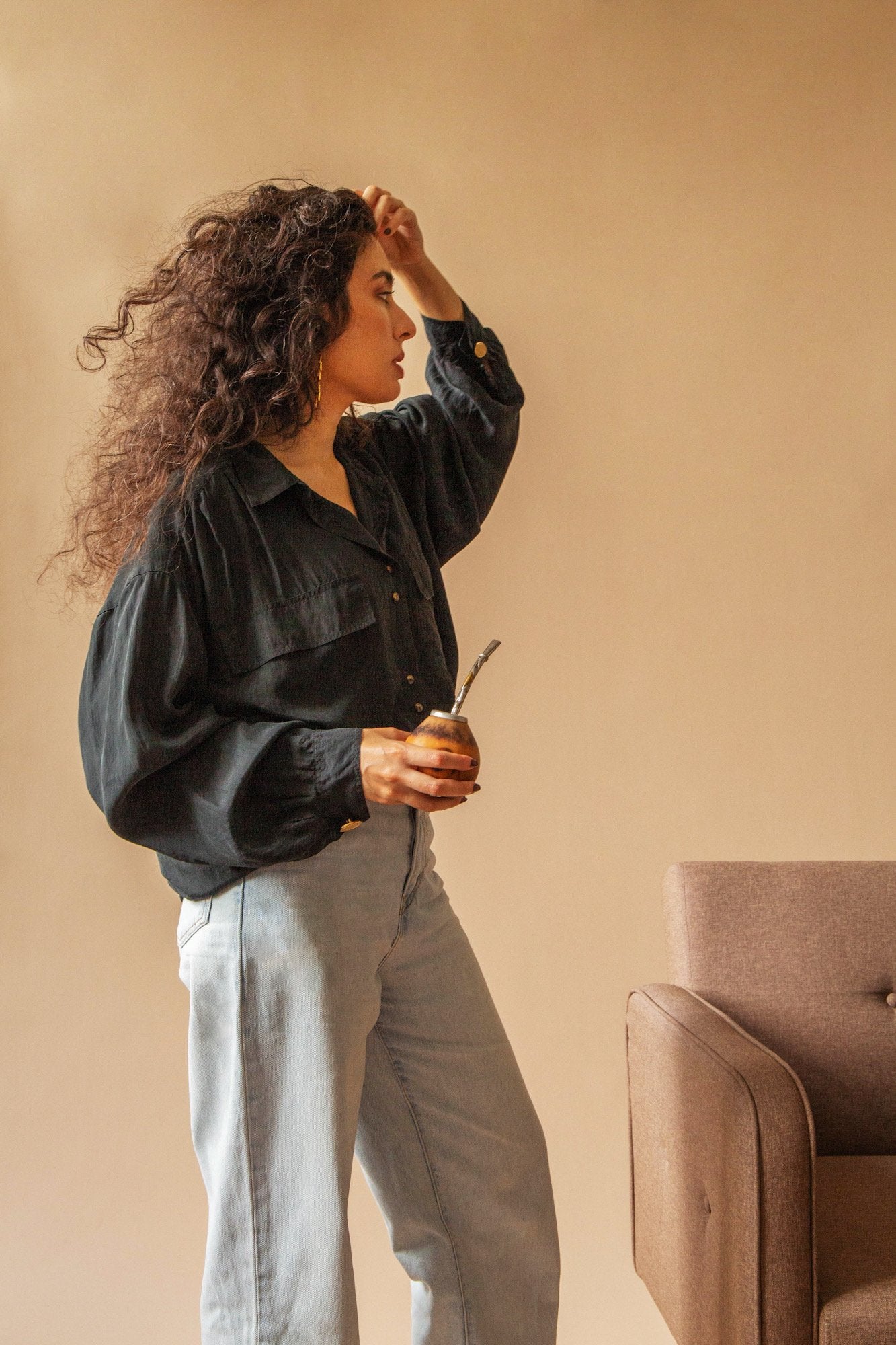 Suit of Lights Vintage Silk Blouse W/ Cufflink Sleevs 1