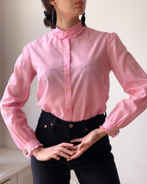 Suit of Lights Vintage Cotton Shirt With Embroidered Ruffle Collar 1