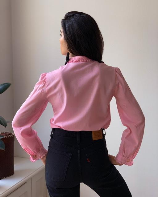 Suit of Lights Vintage Cotton Shirt With Embroidered Ruffle Collar 3