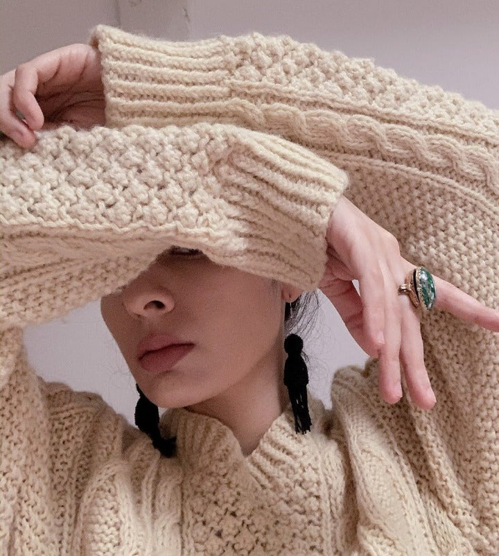 Suit of Lights Vintage Chunky Knit Wool Sweater Image 1