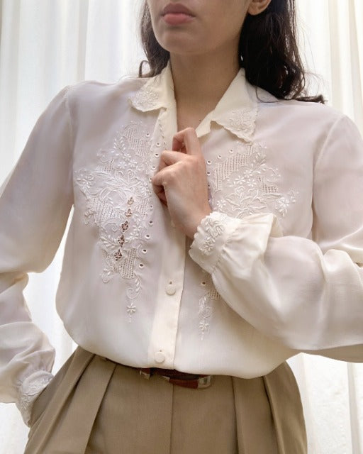Suit of Lights Vintage Silk Embroidered Blouse 3