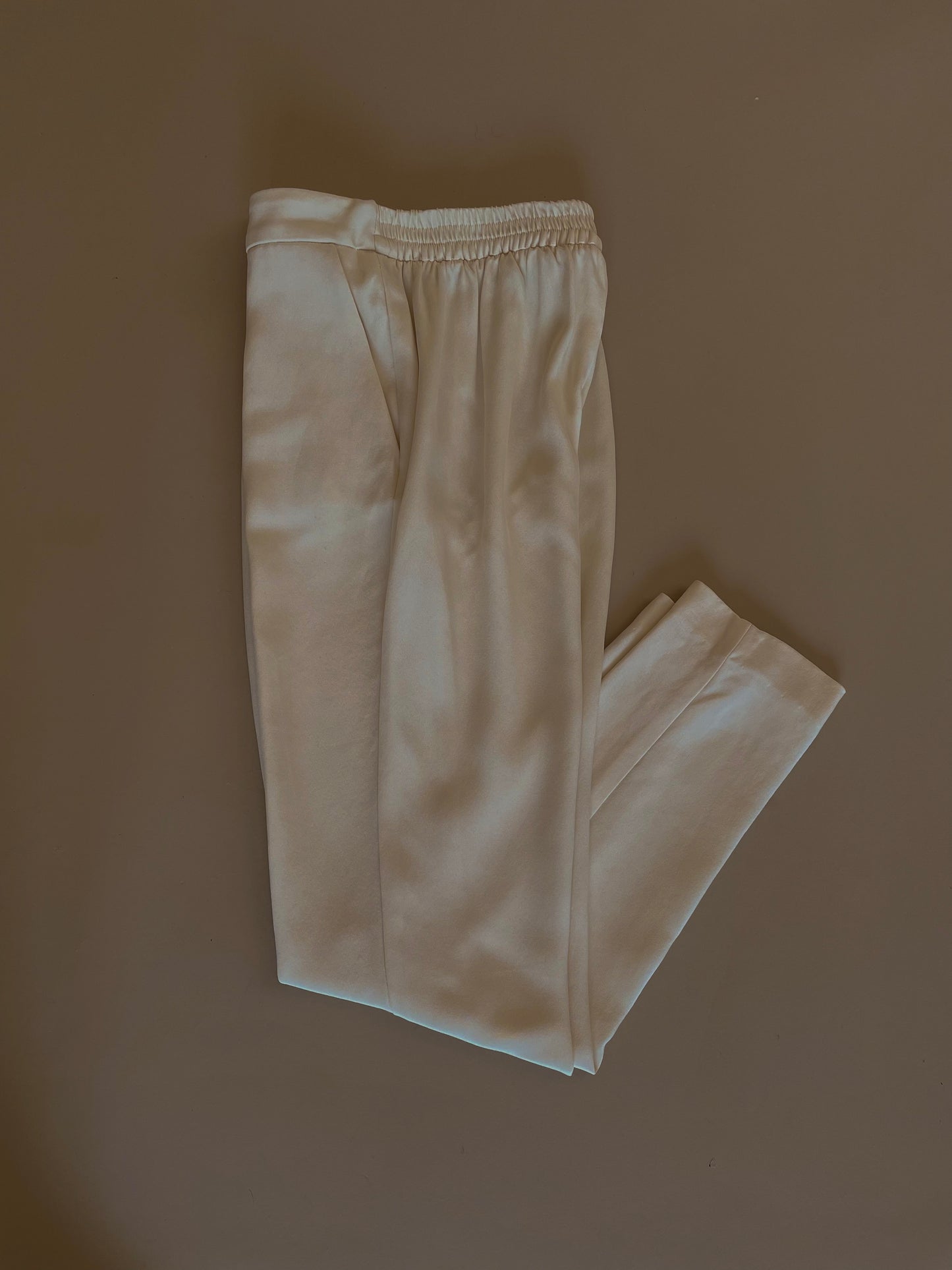 Upcycled White Silk Pant