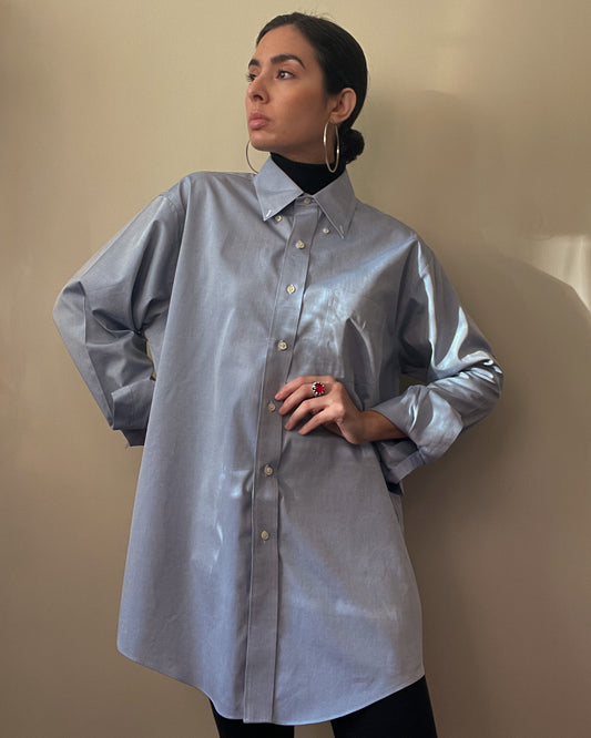 Vintage Brand Brooks Brothers Oversized Blue Cufflink Shirt in Cotton