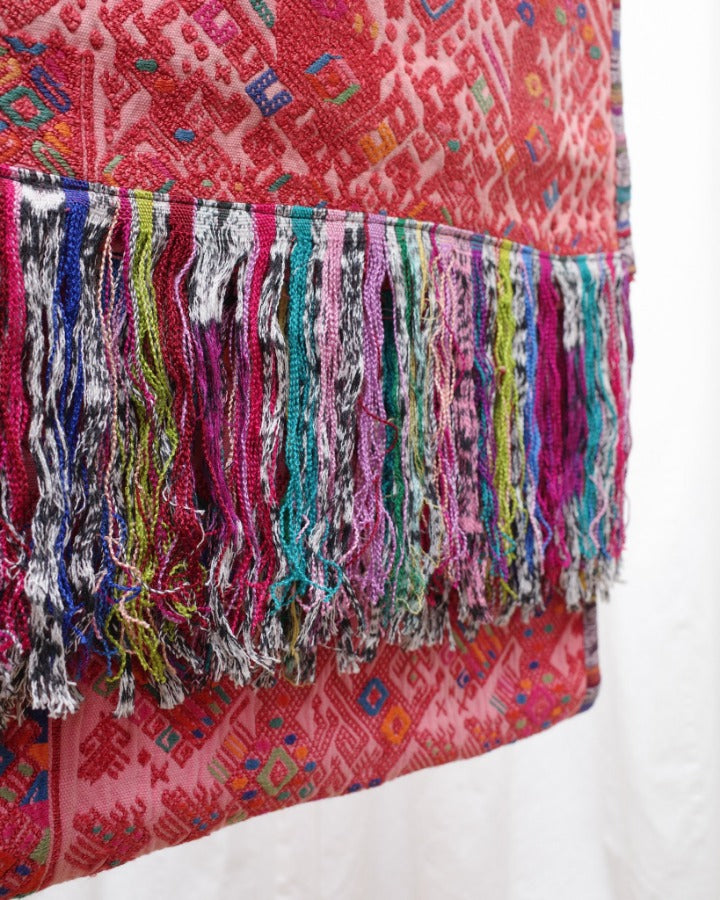 Guatemalan Tzute Runner Coral 5
