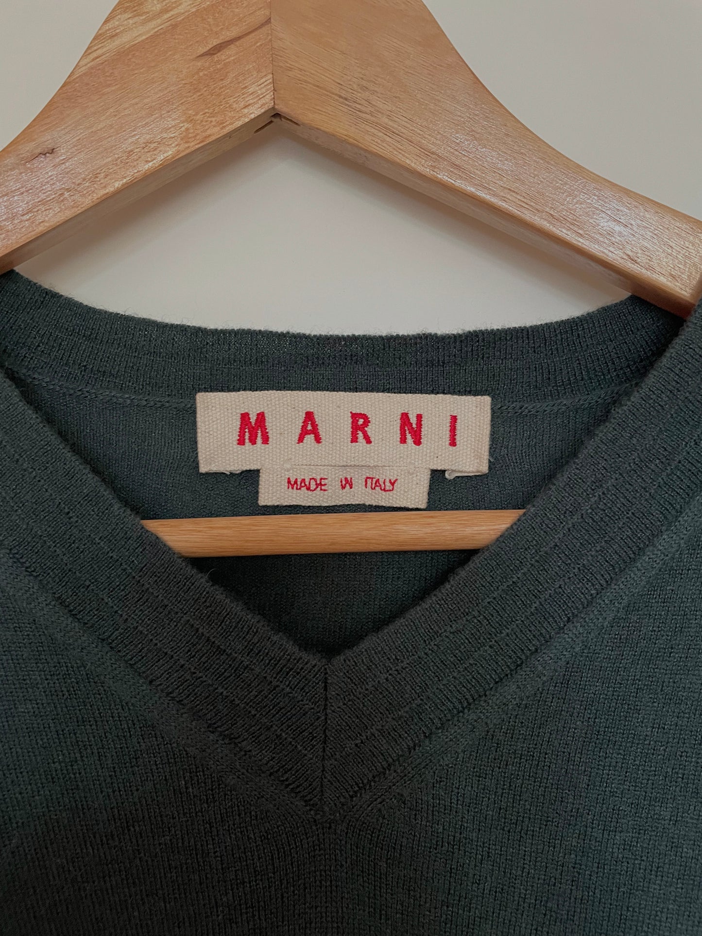 Vintage Designer Marni Green Cashmere Pullover Sweater