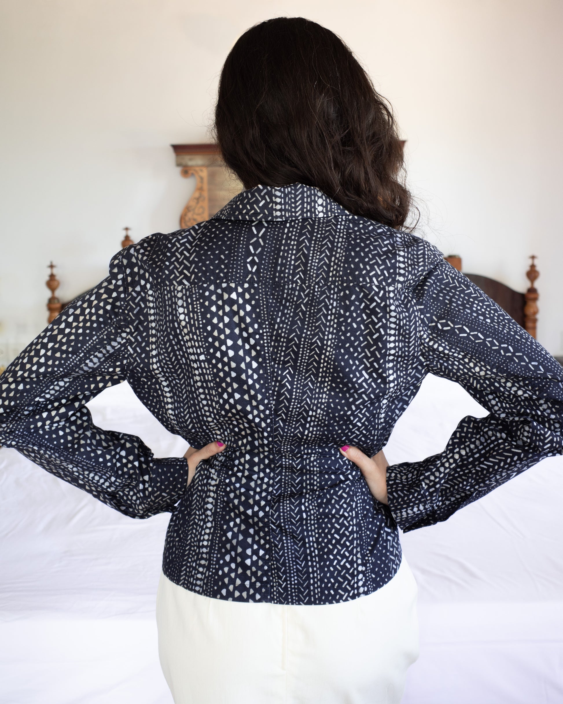 Suit of Lights Vintage Navy Print Top 2