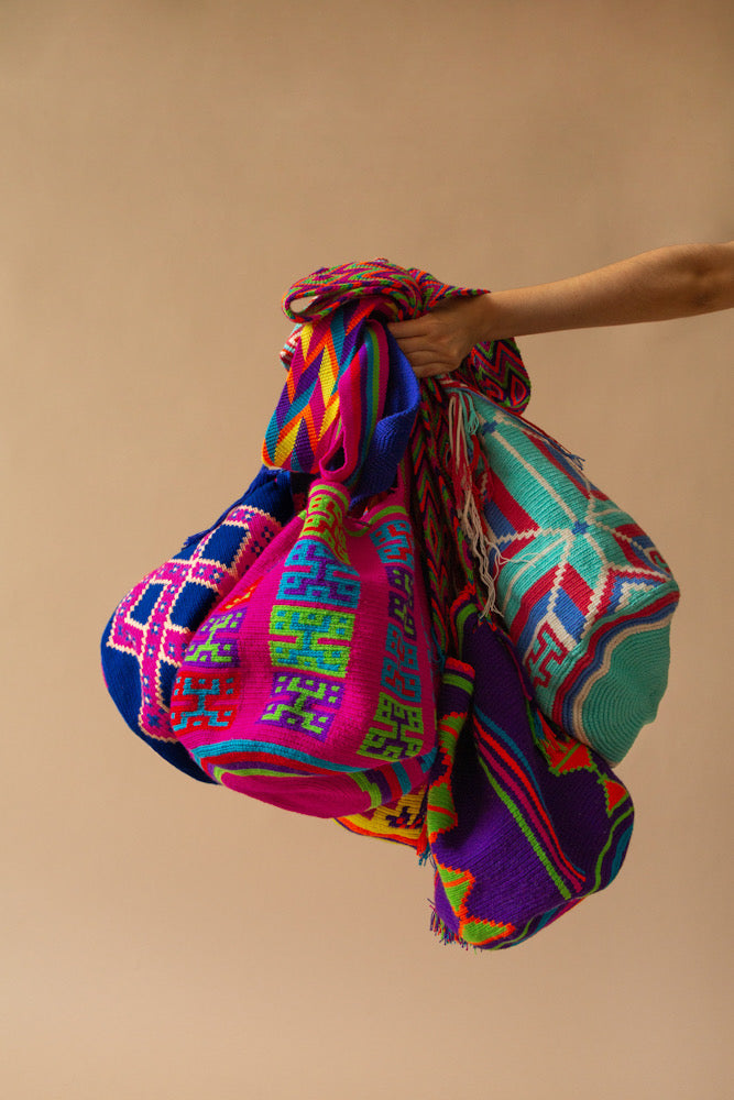 Vintage Colombian Mochila Bucket Shoulder Bag