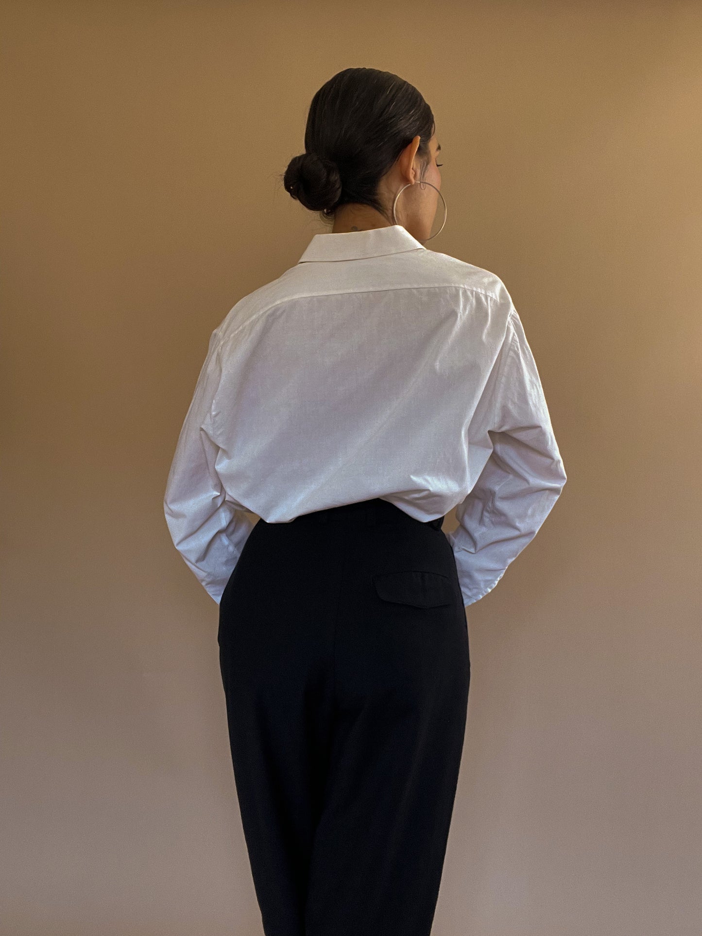 Vintage Relaxed Cufflink White Shirt in Cotton