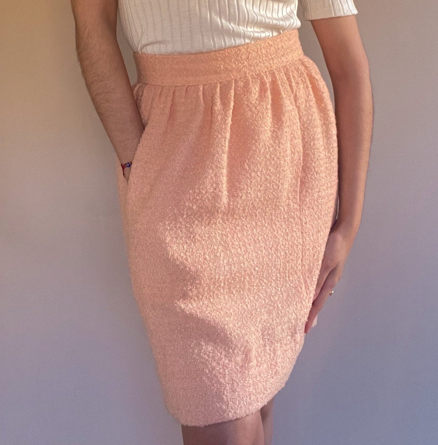 Vintage Celine Wool Boucle Skirt