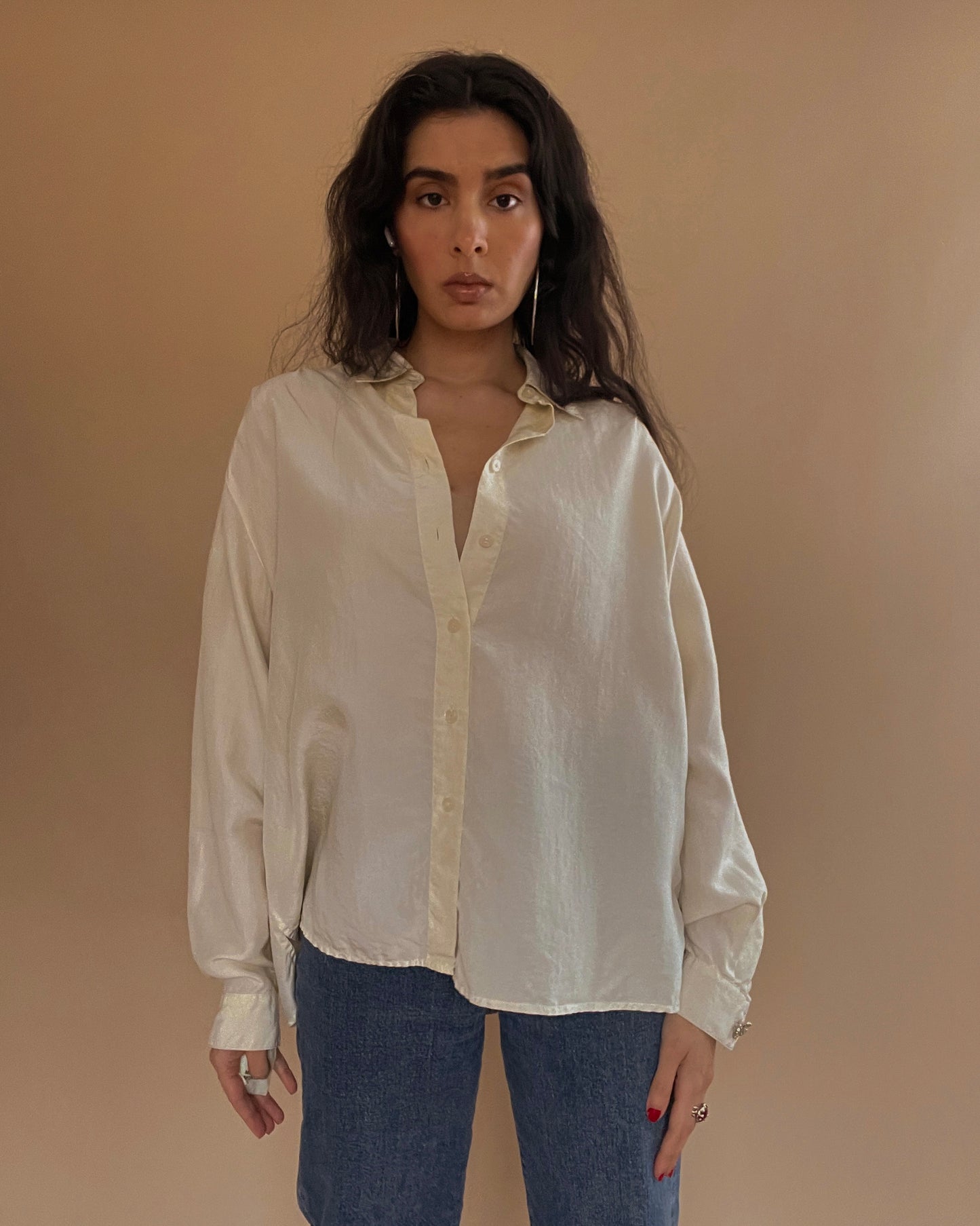 Vintage Relaxed Cufflink Shirt in Silk
