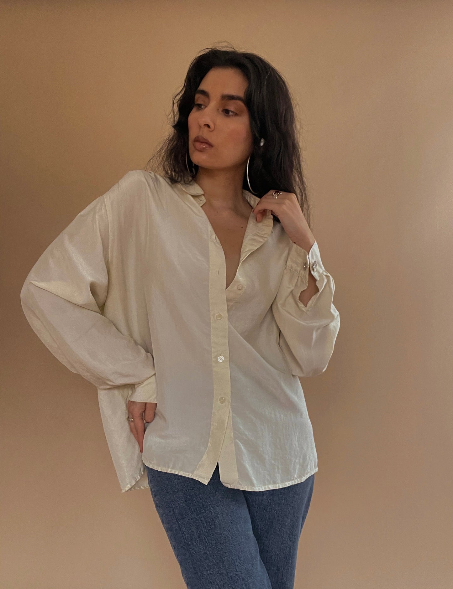 Vintage Relaxed Cufflink Shirt in Silk