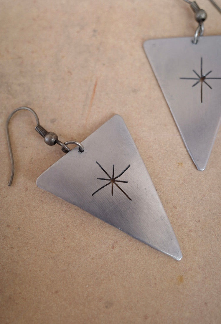 Vintage Chilean Silver Cut Out Earrings