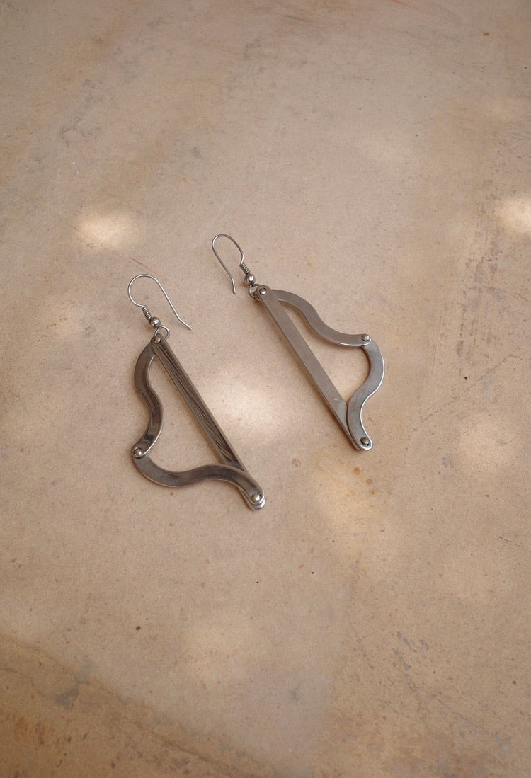 Artisanal Sterling Silver Stencil Earrings