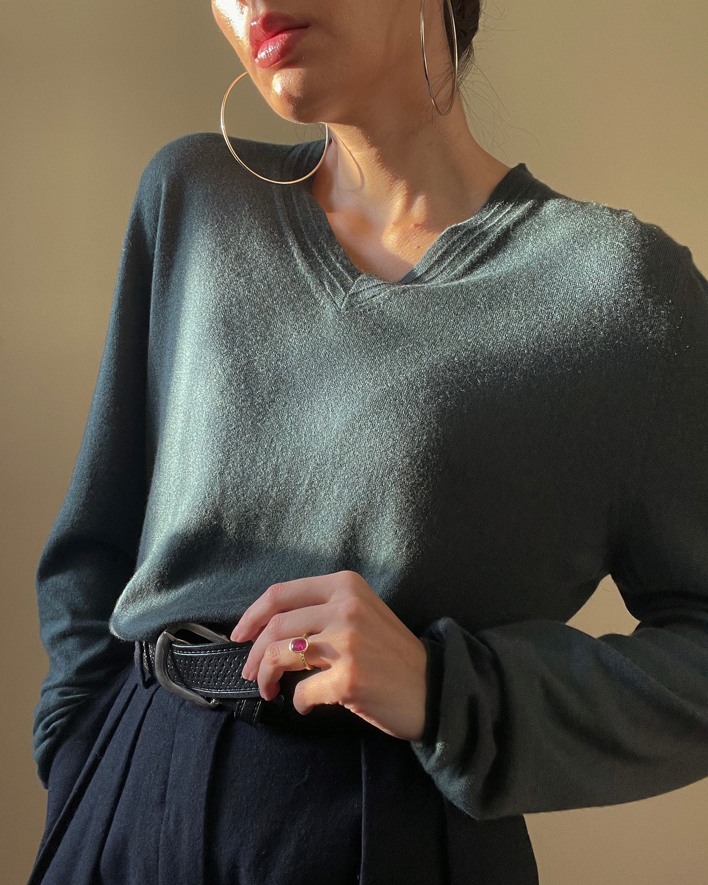 Vintage Designer Marni Green Cashmere Pullover Sweater