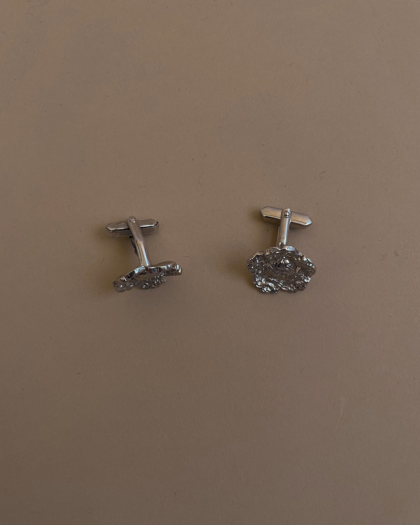 Vintage Silver Floral Metal Cufflinks